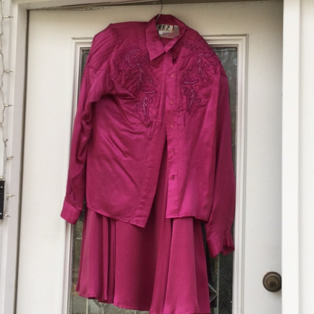 Skirt and blouse vintage evening dress